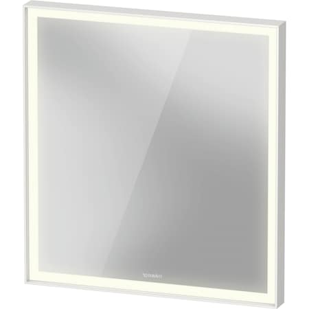 L-Cube Mirror, 25 5/8 X2 5/8 X27 1/2  White Aluminum Matt, Light Field, Square,  Lc738000000